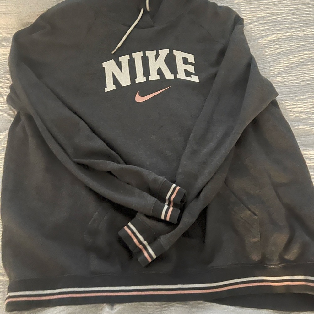 Nike Black Hoodie with Pink Accents